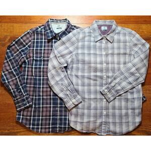 Ridgecut Toughwear Shirt Women's SZ Medium Lot Of 2 Plaid Long Sleeves Stretch